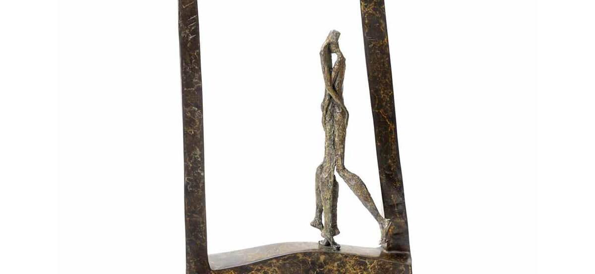 Tango II  bronze sculpture by French sculptor Val - Valérie Goutard - with Sculptureval