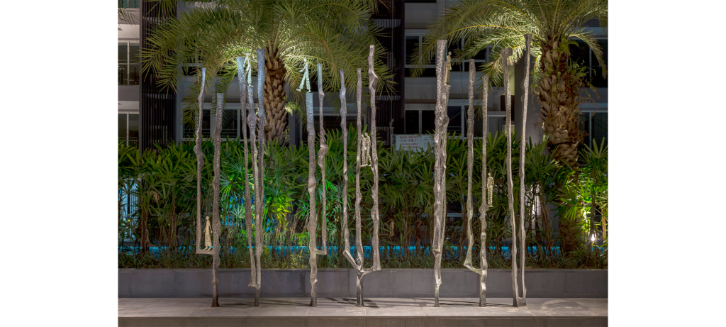 Footsteps II by French sculptor Val - Valérie Goutard - with Sculptureval in Sorrento Residence in Singapore