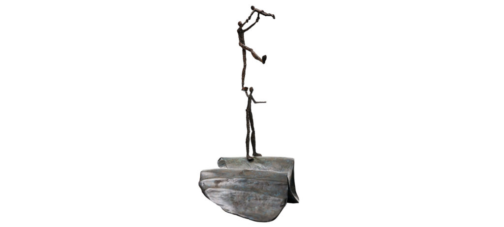 New born child by French sculptor Val - Valérie Goutard - with Sculptureval