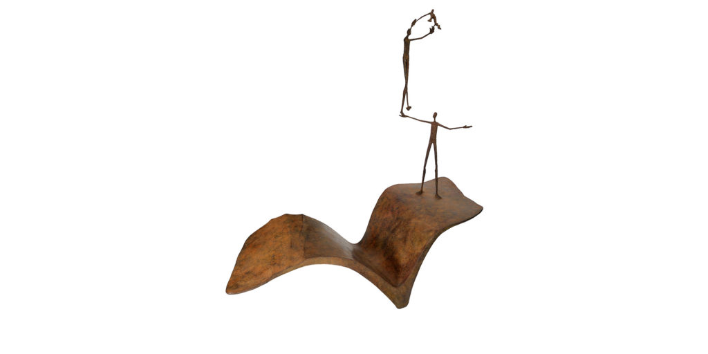 New born child II by French sculptor Val - Valérie Goutard - with Sculptureval
