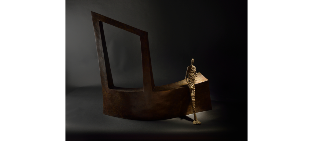 Waiting II by French sculptor Val - Valérie Goutard - with Sculptureval